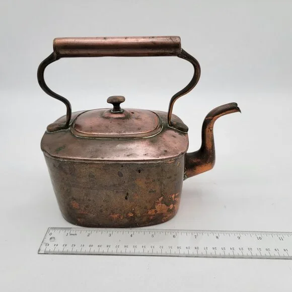 Antique Copper Gooseneck Tea Kettle - Picture 6 of 6